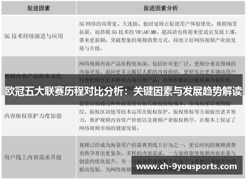 欧冠五大联赛历程对比分析：关键因素与发展趋势解读
