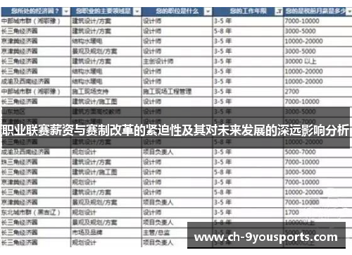职业联赛薪资与赛制改革的紧迫性及其对未来发展的深远影响分析